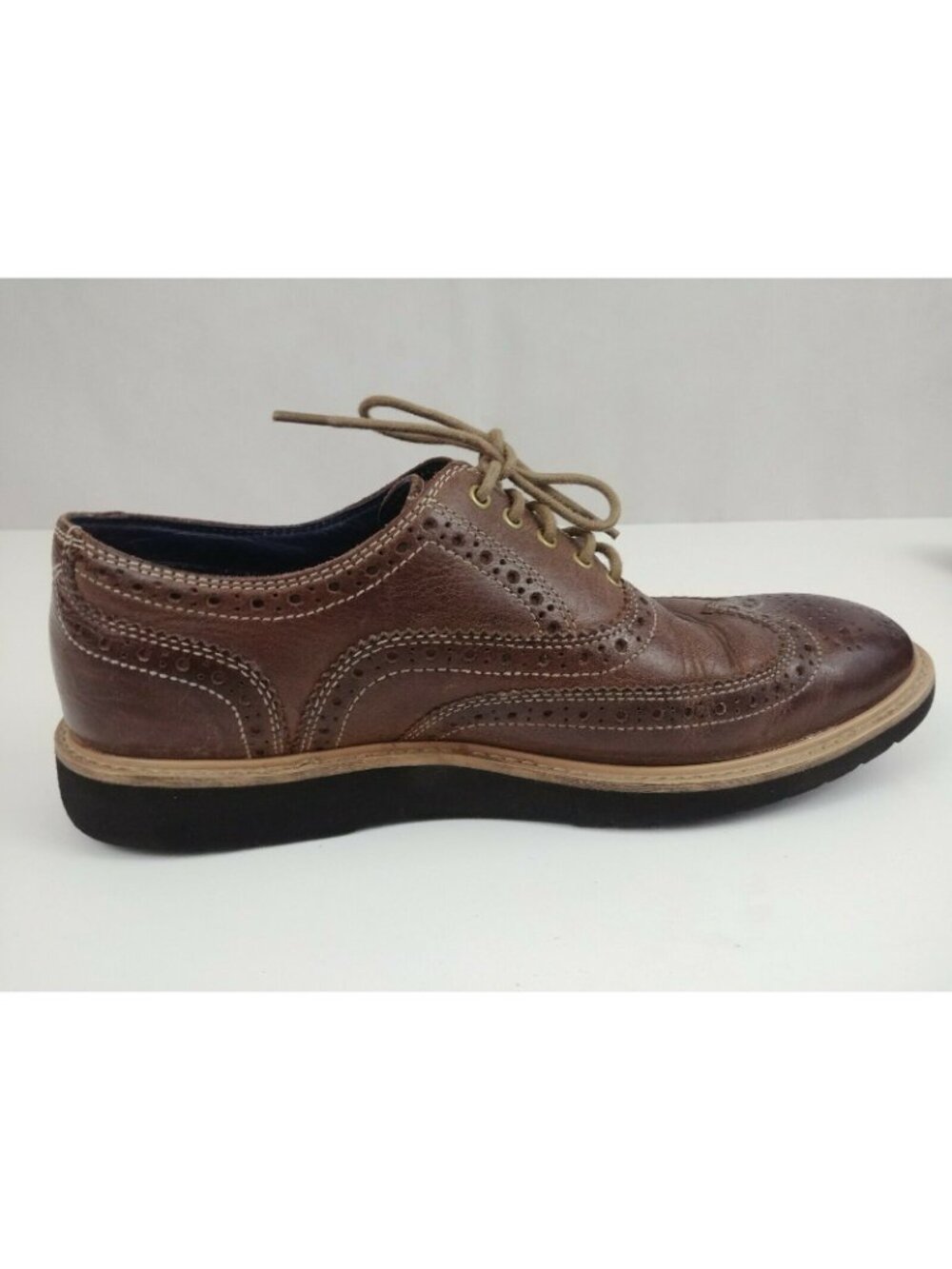 Cole Haan Mens Brown Leather Wingtip Casual Oxford Shoes C11824 US Size 8 1/2 M - Picture 5 of 8